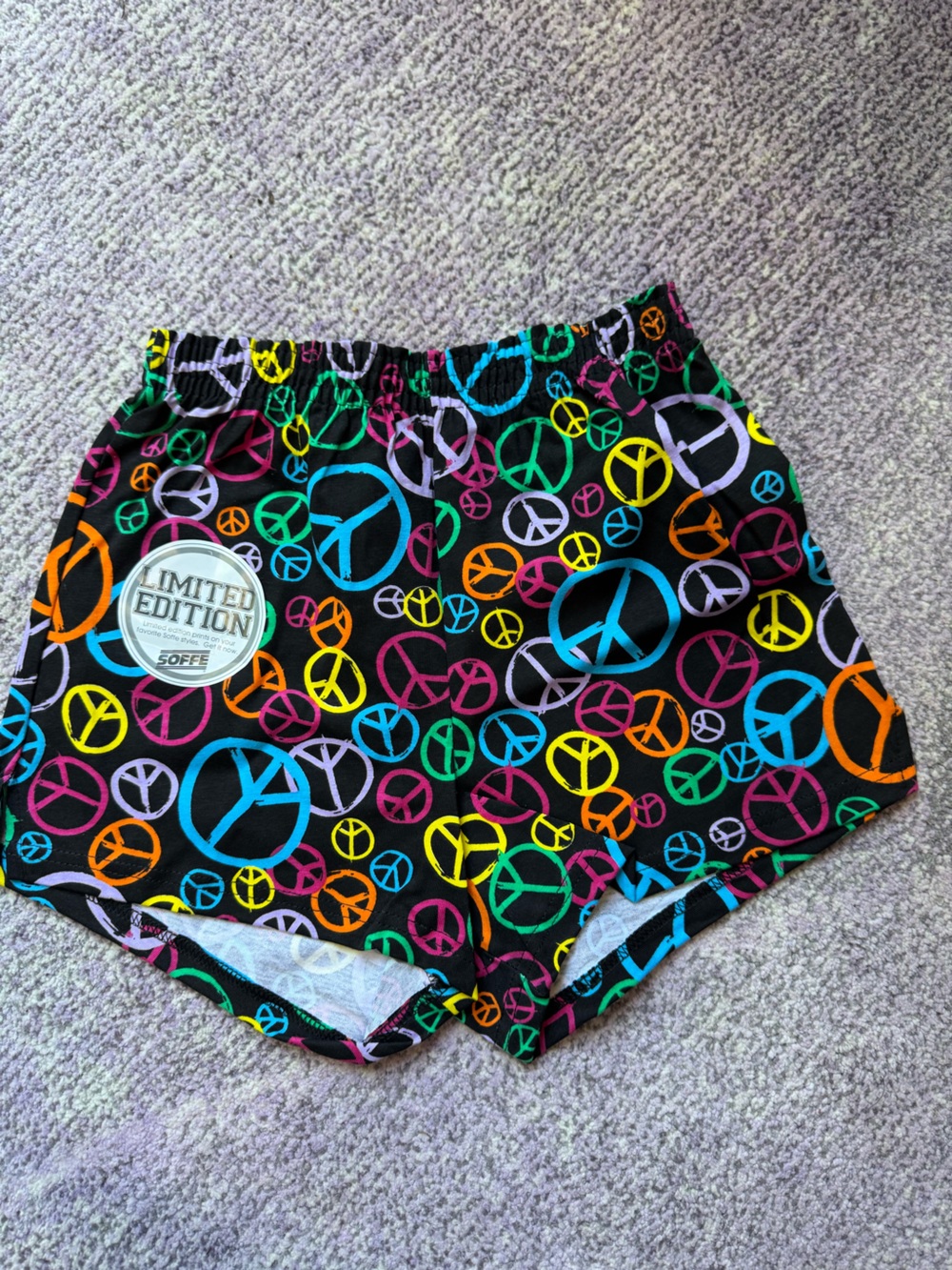 NEW Soffe Limited Edition Peace Sign Shorts Multicolor Retro Y2K Size S & L
